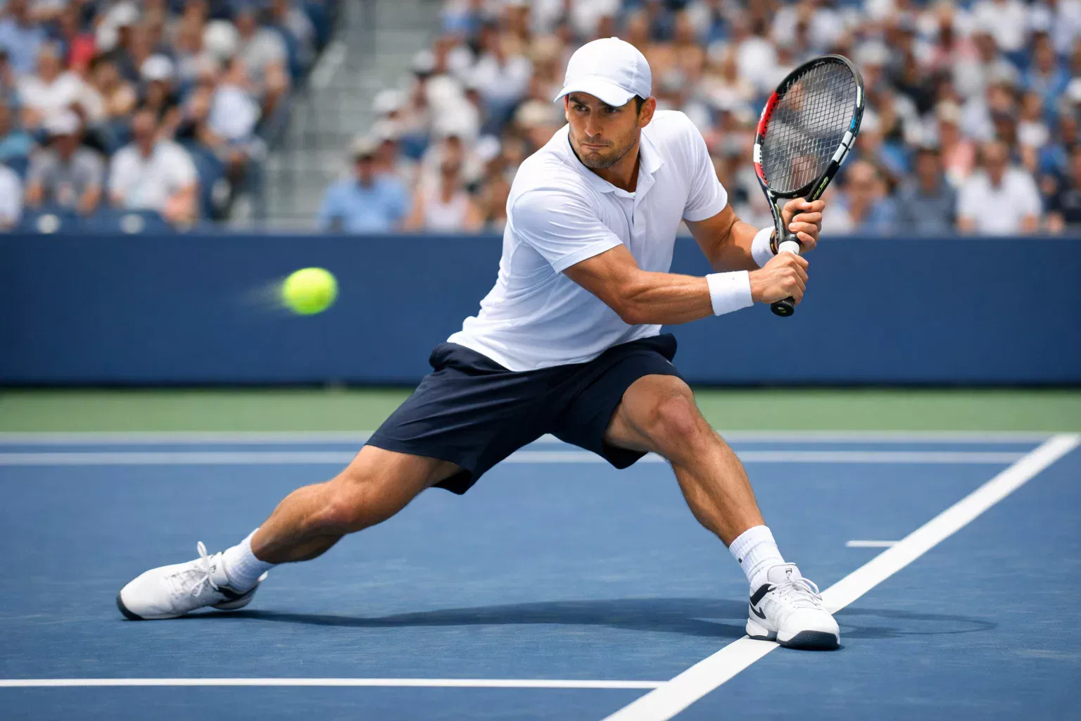 Tenista devolviendo un golpe durante un partido en directo